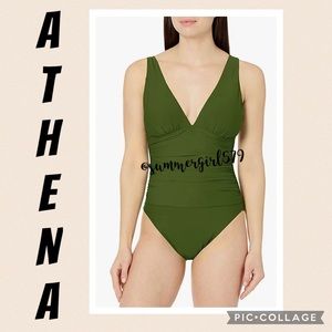 🏷NWT ATHENA Shirred Tummy Control Maillot Swimsuit